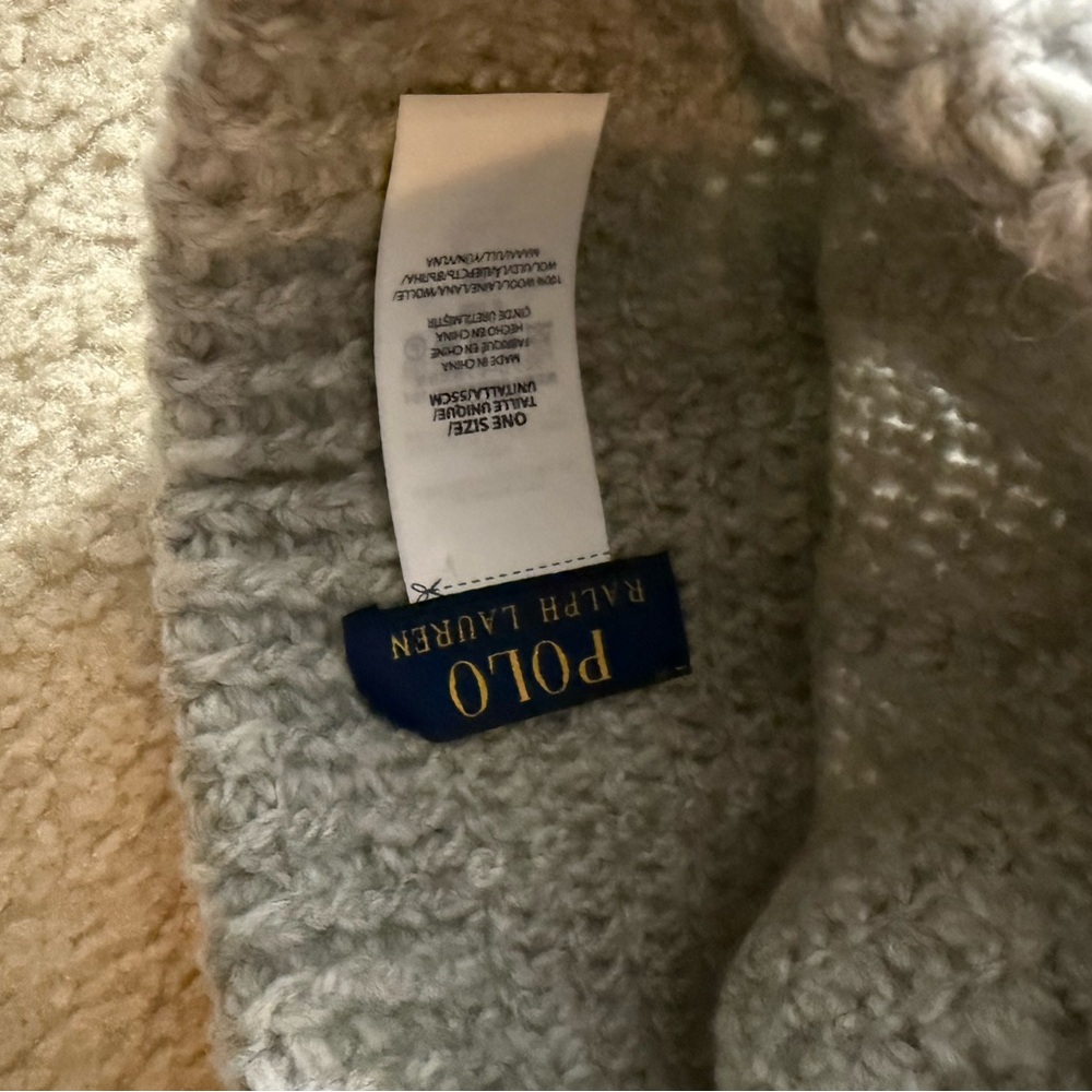 Polo by Ralph Lauren Light Gray Knit Hat NWOT - Picture 2 of 3